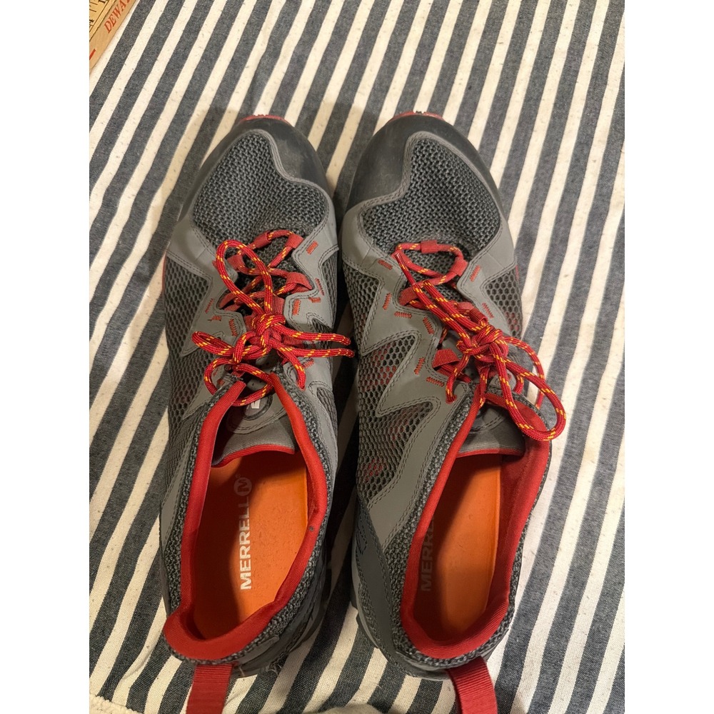 Merrell Mens J12855 Charcoal Red Trail Running Shoes Hiking Sneakers Size 15